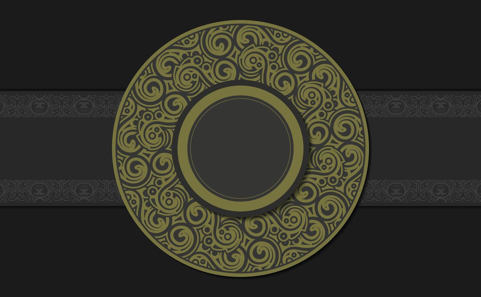 Circle Ornament Detailed Backdrop with Curled Design Illustration vector