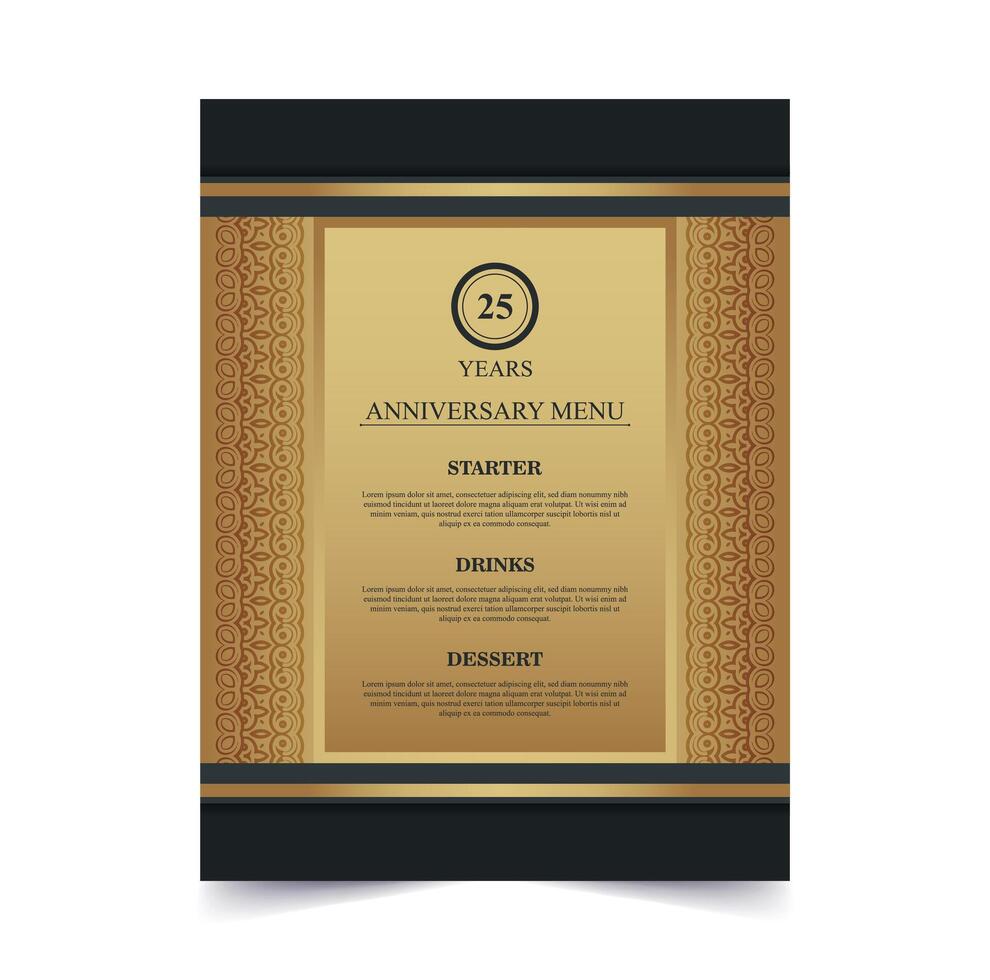 17th anniversary menu design vector