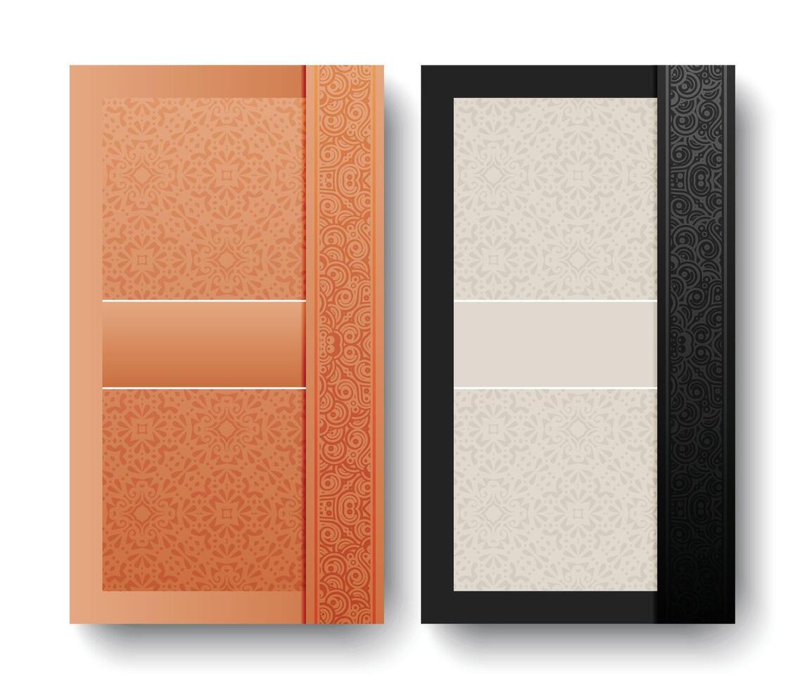 Elegant Ornamented Abstract Pattern Card Layout with Decorative Border vector