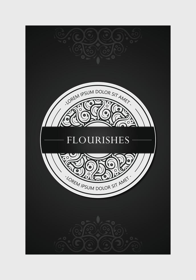 Elegant design featuring flourishes within a circular frame vector