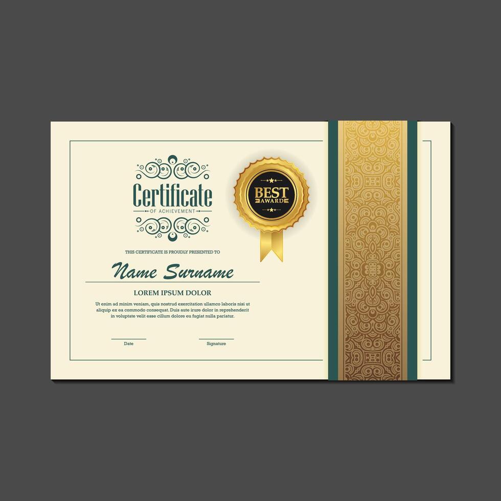 elegant certificate of achievement award template. vector