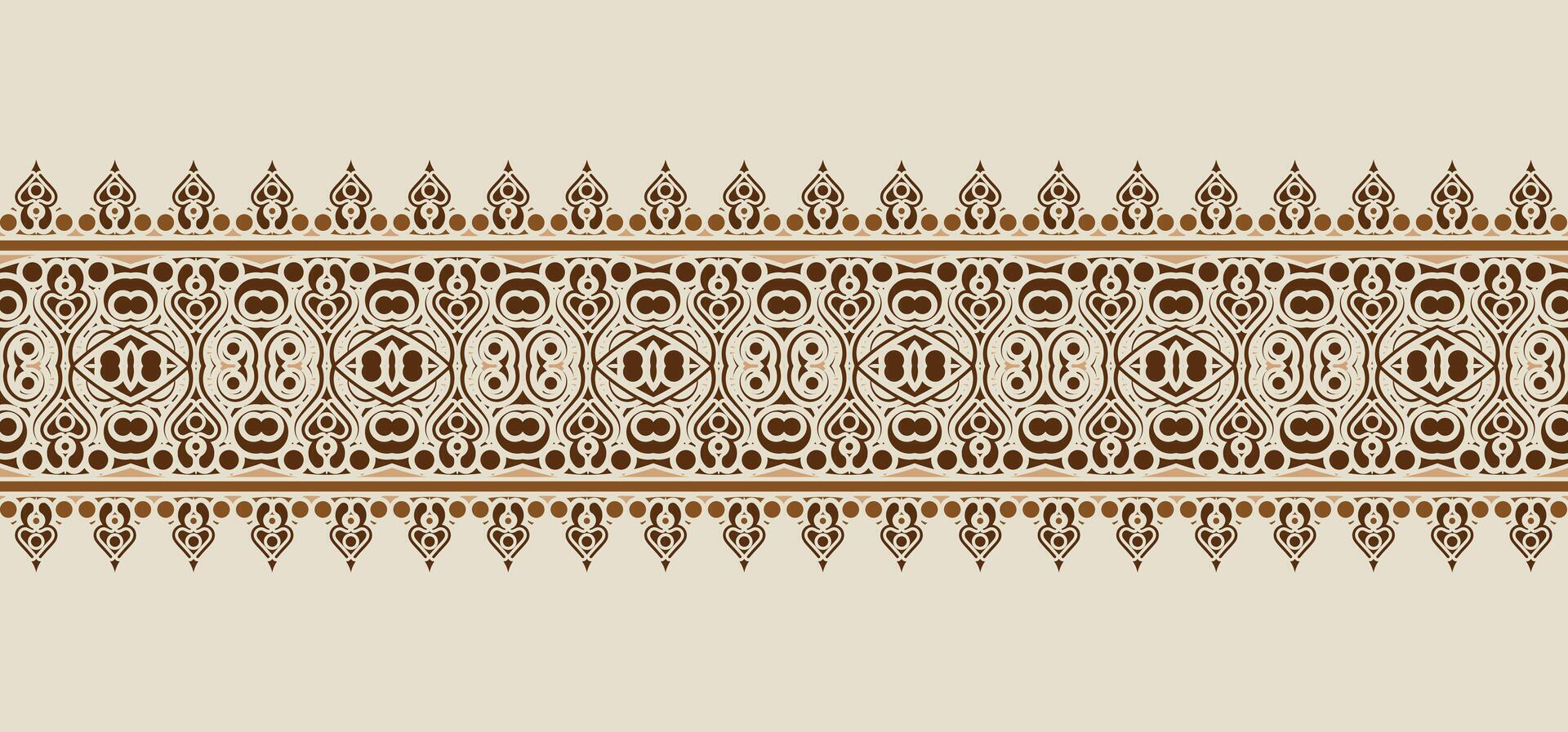 Ornament Pattern Decorative Repeating Border Design in Brown and Beige Tone vector