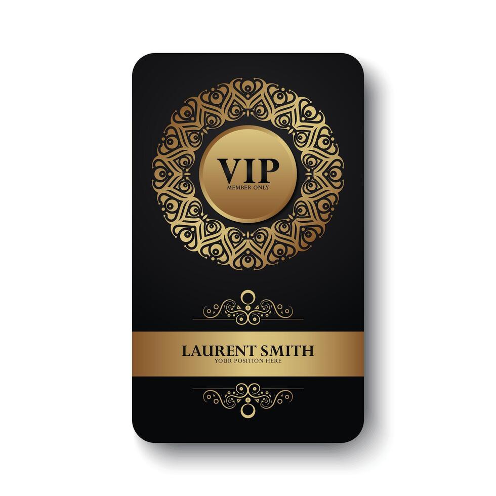 luxury Decorative VIP Card Design with Floral Circle Ornament vector