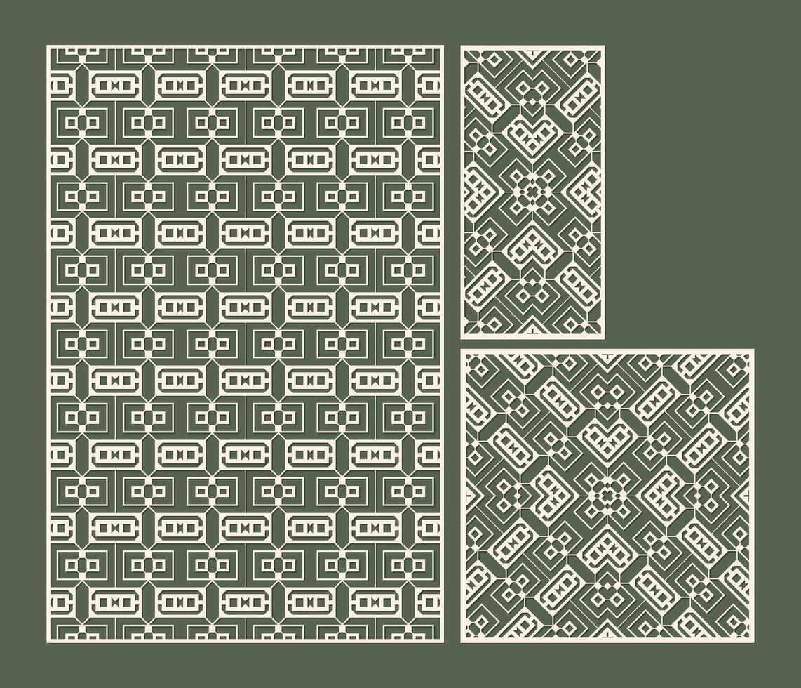 die cut decorative pattern fabric template vector
