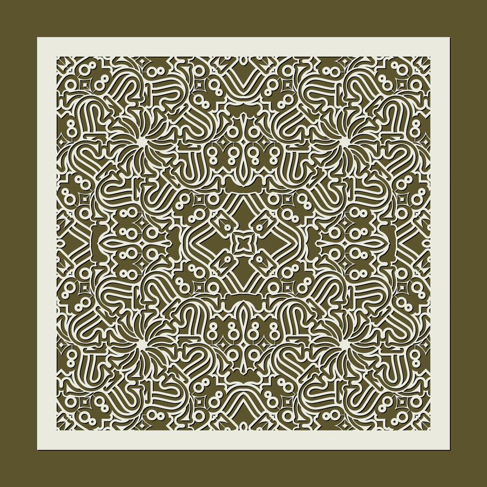 die cut decorative art pattern template vector