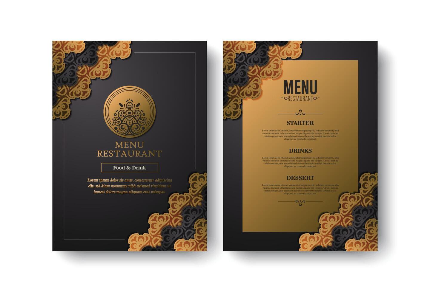 Elegant Ornamental Restaurant Menu Design Template vector