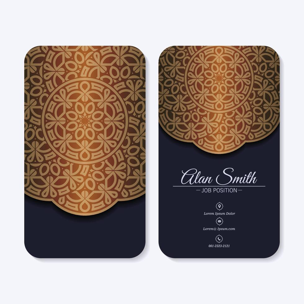 Luxury Mandala business card set vector