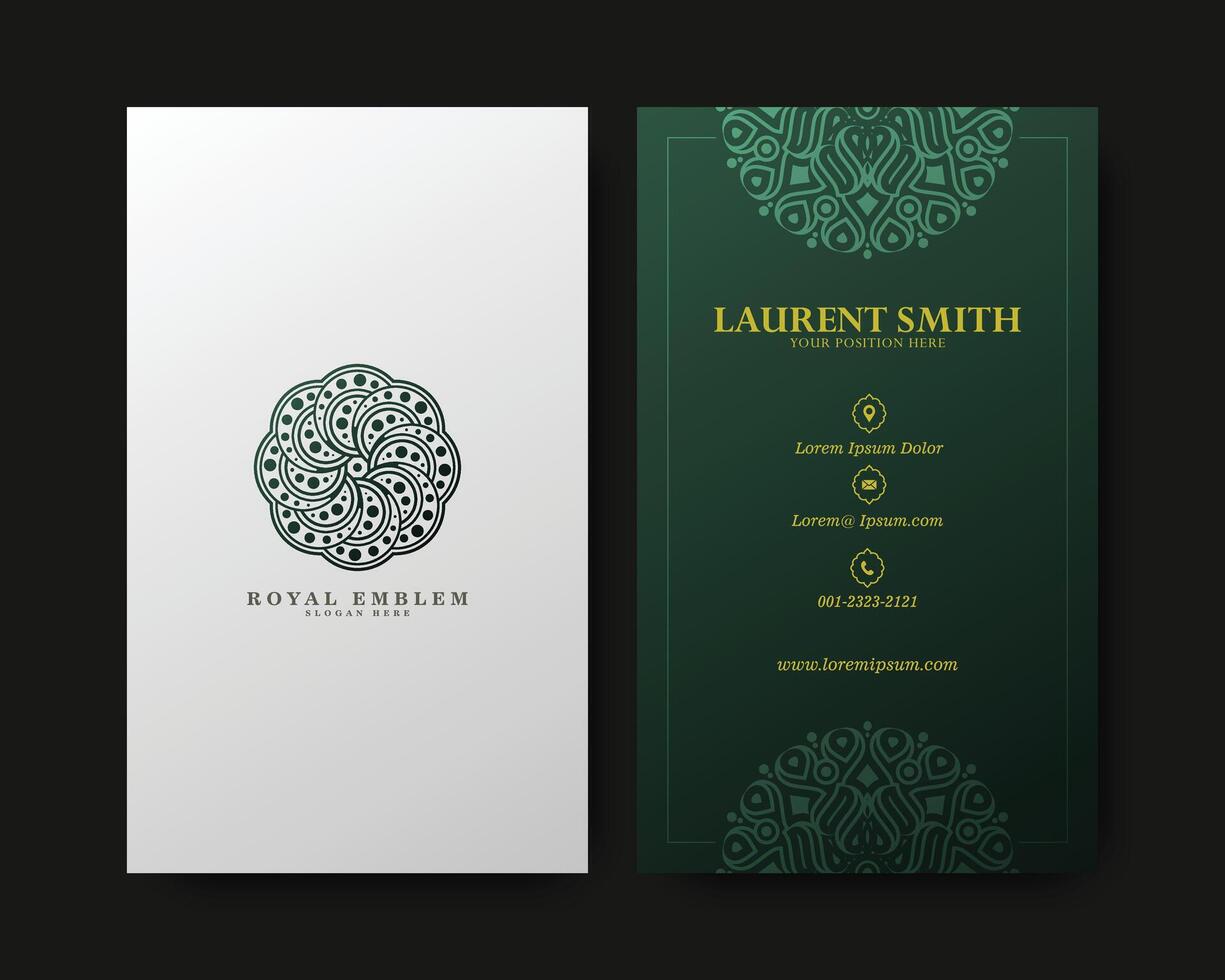 Green decorative logo and business card set vector
