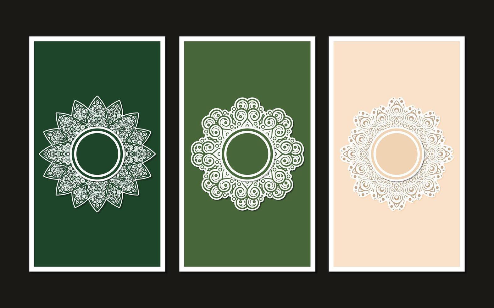 Ornamental Decoration Circle Card Design Template for Greeting and Invitation vector
