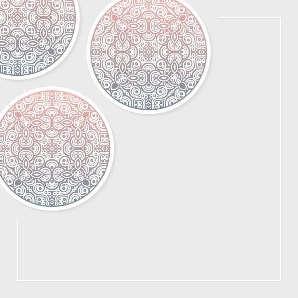 Decorative Mandala Round Ornament with Gradient Color Palette for Background vector