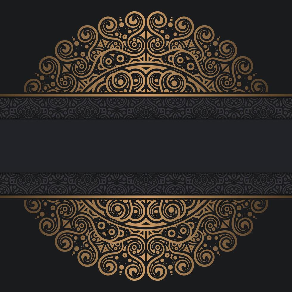 Golden Mandala Ornament Decorative Frame for Invitation Card Design vector