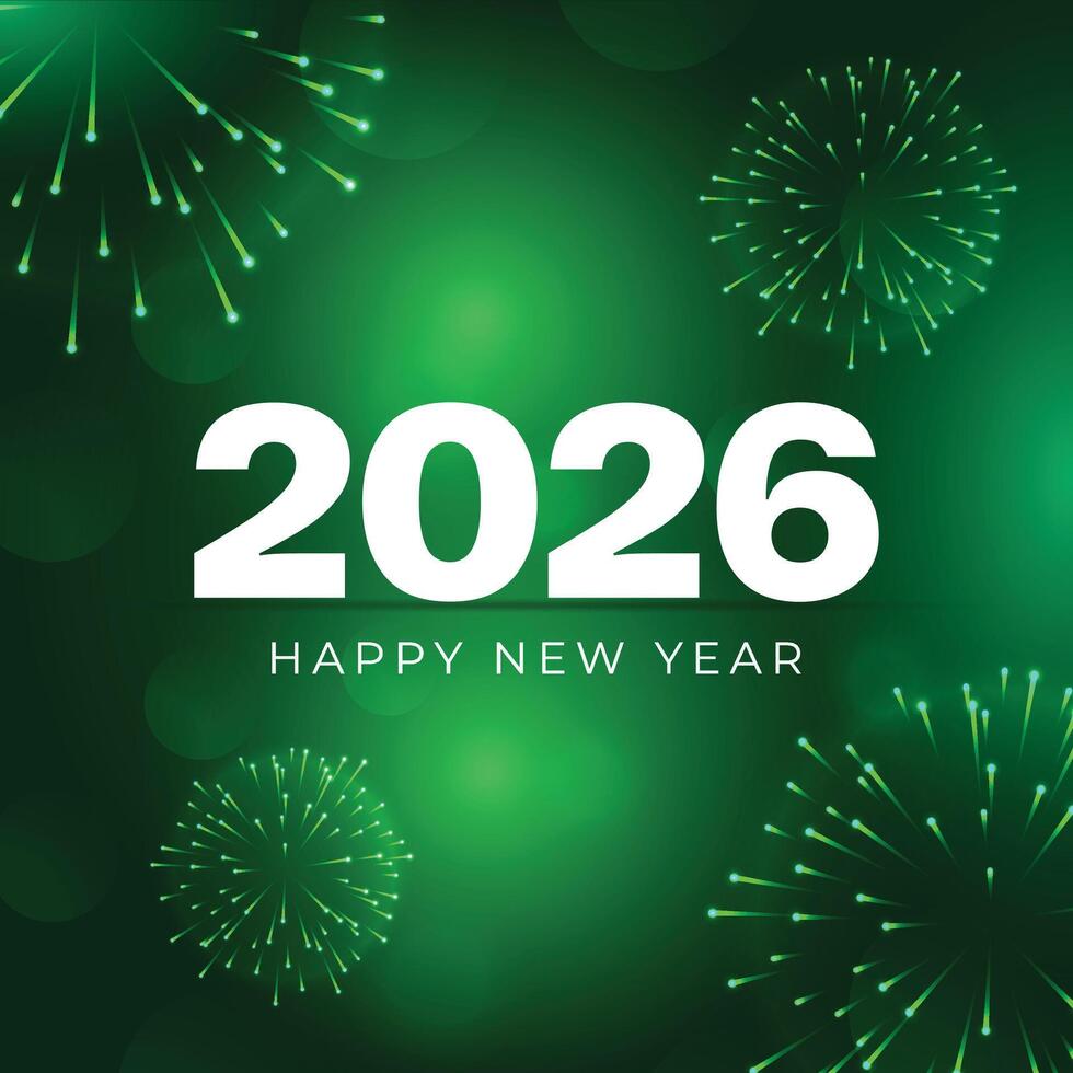 Happy new year 2026 bauble background with firework celebration illustration vector
