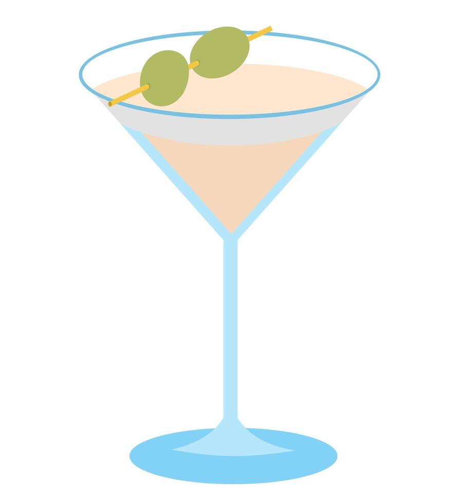 Cocktail. An illustration of classical drink in glass. illustration of summer cocktail. Banner with soft or alcohol drinks vector