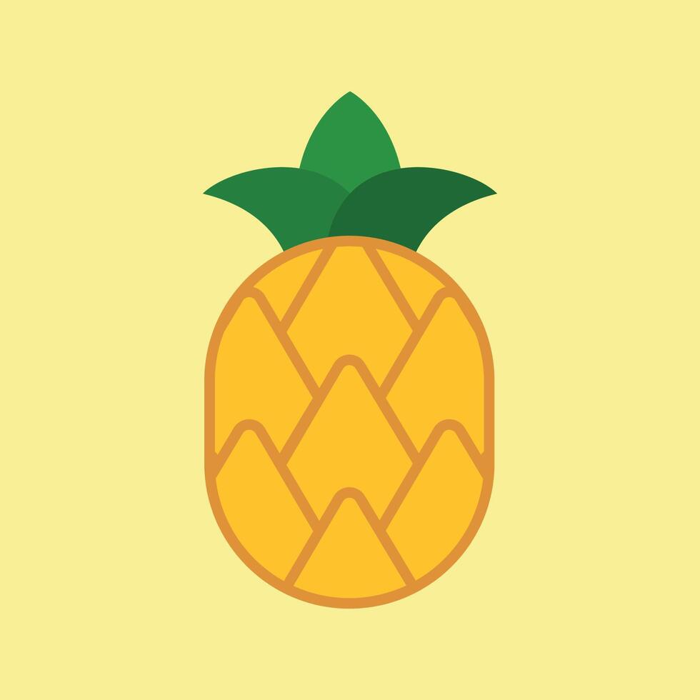 Fruit with golden body and vibrant leaf top forms a fun and refreshing snack icon. vector