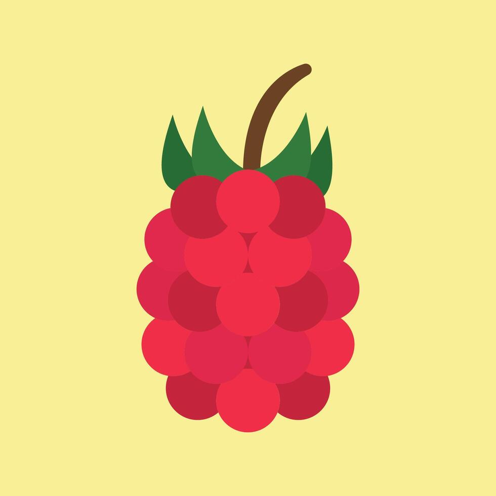 Raspberry with realistic tones and highlights creates a natural and appealing berry icon. vector