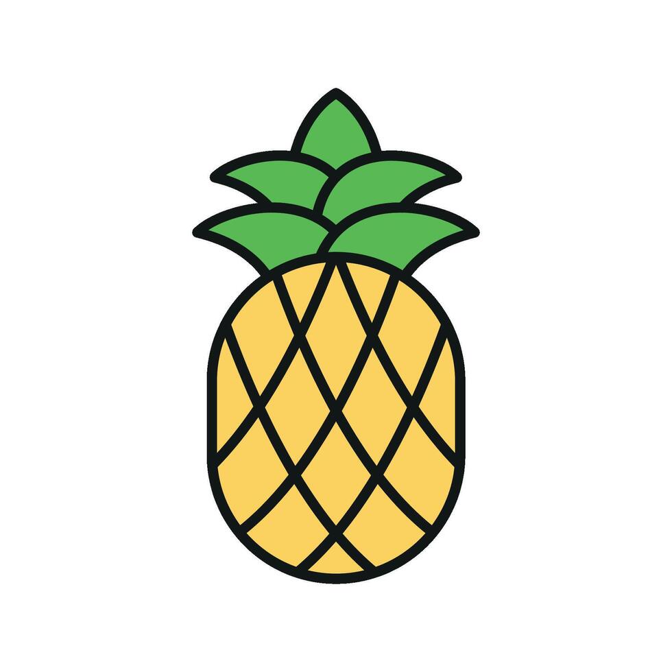 Pineapple in warm hues and soft gradients delivers a delicious and summer-ready icon. vector