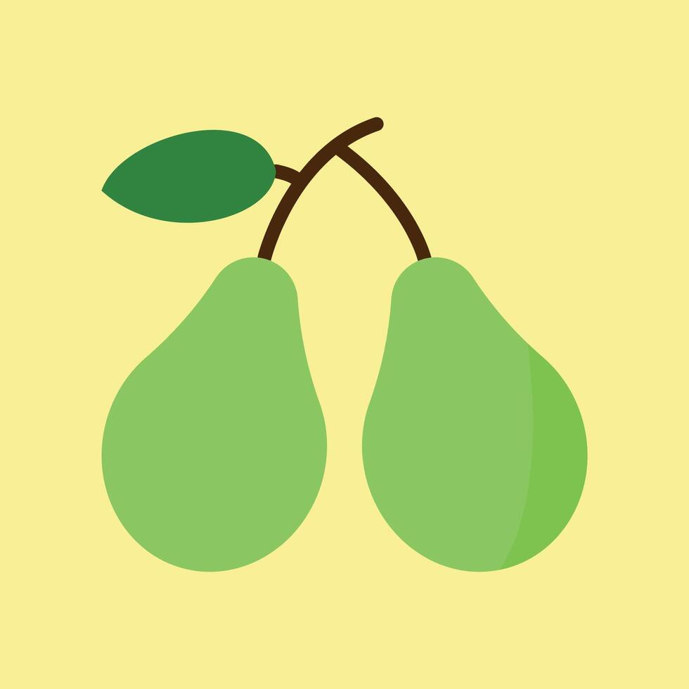 Pear in natural tones and leafy top delivers a realistic and organic food icon. vector