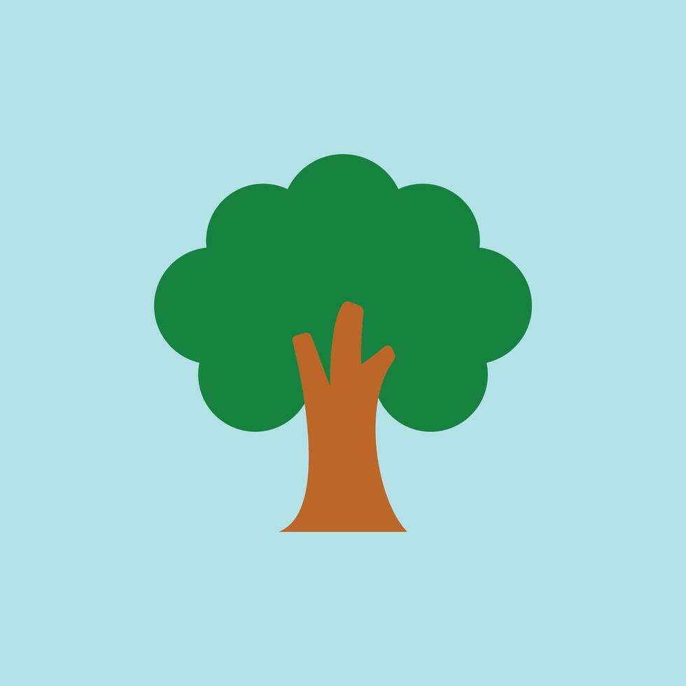 Tree with cartoon colors and smooth lines builds a friendly and inviting plant icon. vector