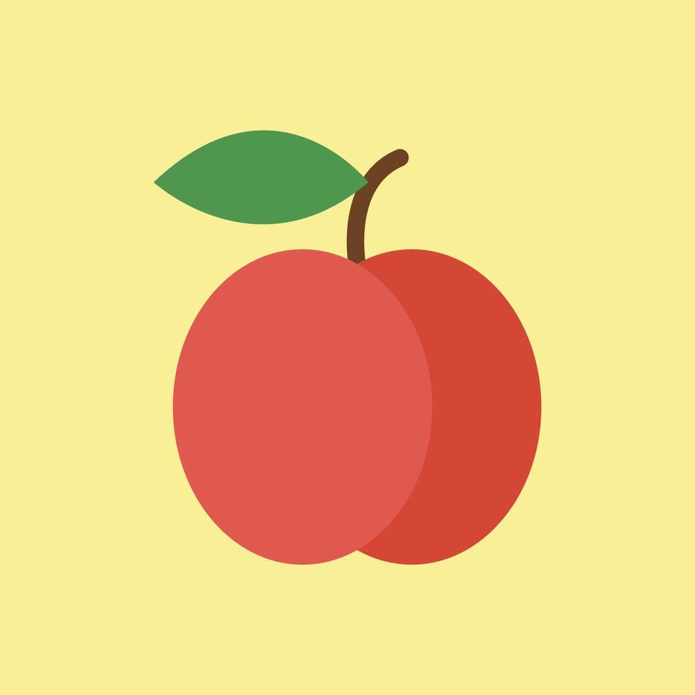 Peach in coral pink and subtle shadows builds a smooth and elegant food icon. vector