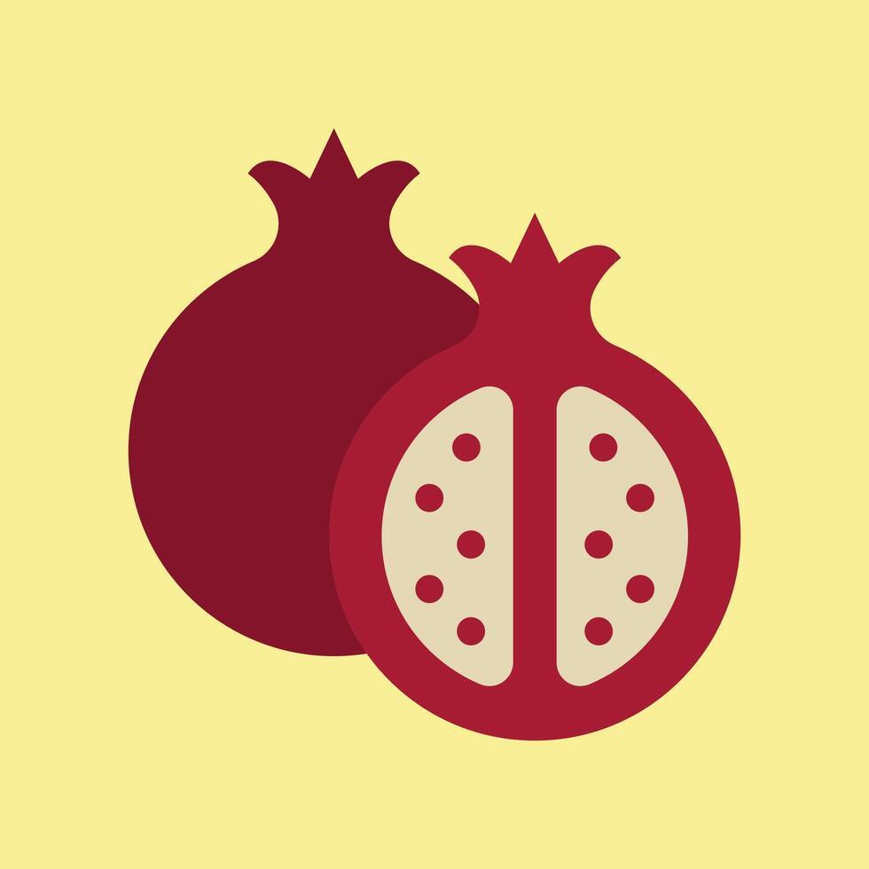 Pomegranate in realistic tones and subtle shine presents a rich and delicious food icon. vector