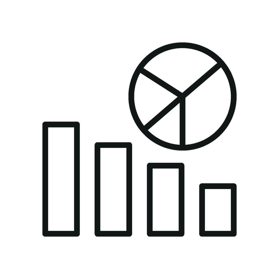 Data visualization in line style forms a simple and versatile chart icon for reports. vector