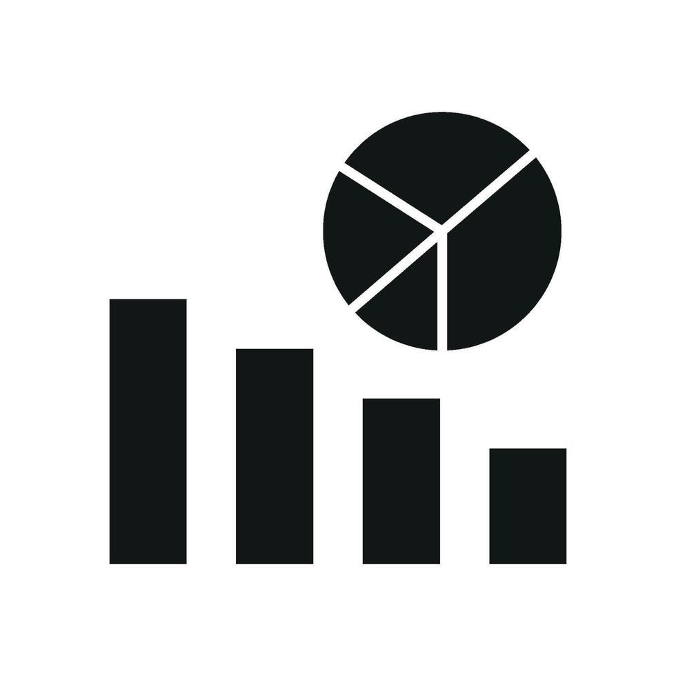 Combined charts in glyph form offer a compact and professional infographic icon. vector