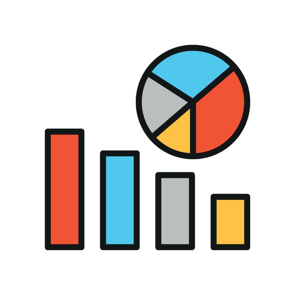 Infographic icon with multicolor visuals delivers an engaging and informative chart design. vector