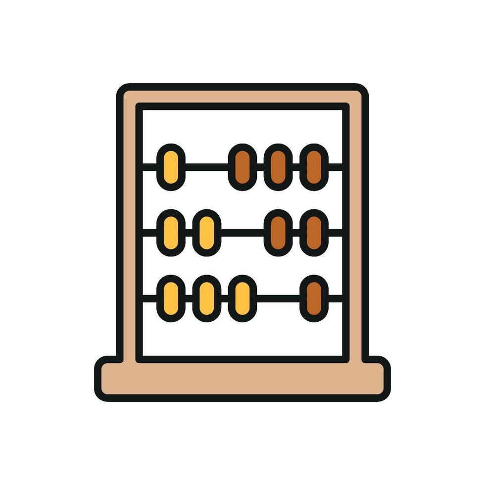 Abacus in brown and gold tones delivers a warm and vintage financial calculator icon. vector