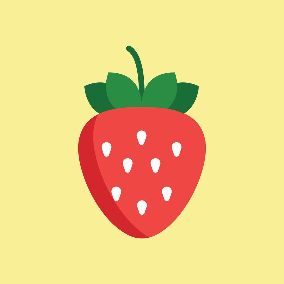Berry in cartoon colors and smooth edges makes a friendly and appealing fruit icon. vector