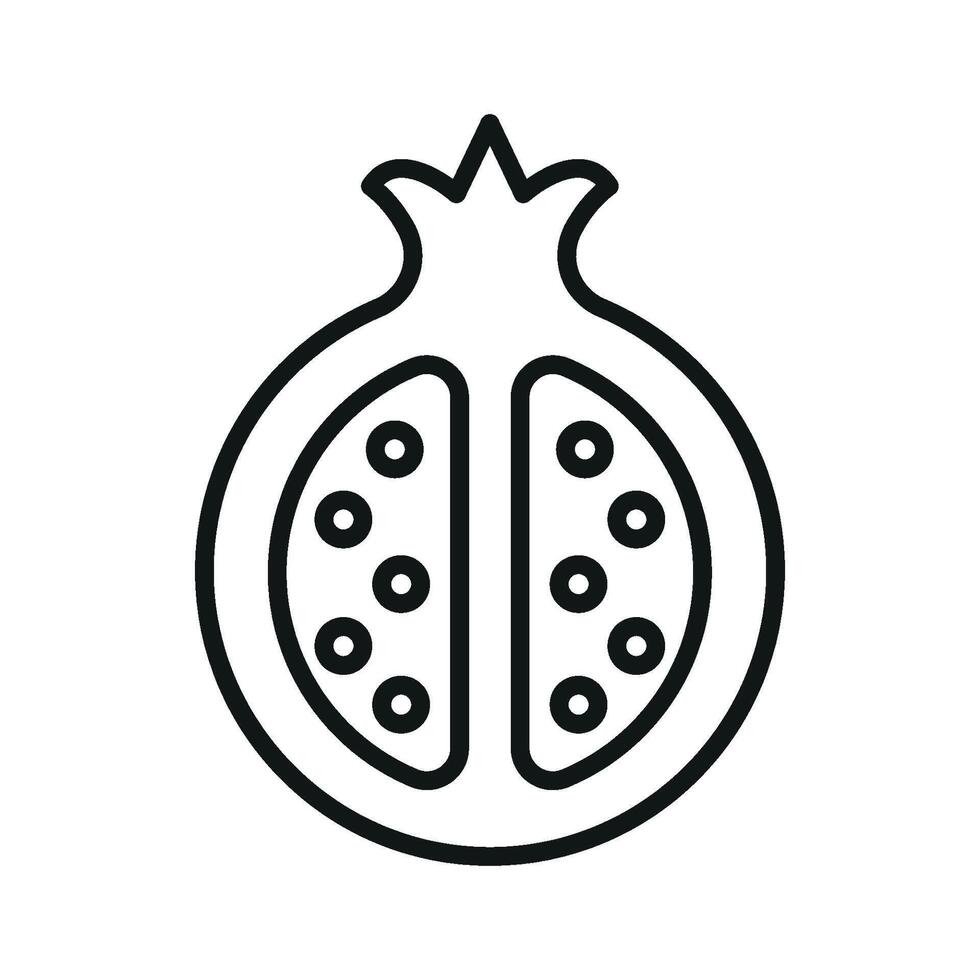 Fruit with line art style and inner seeds shape builds a clean and rich nutrition icon. vector