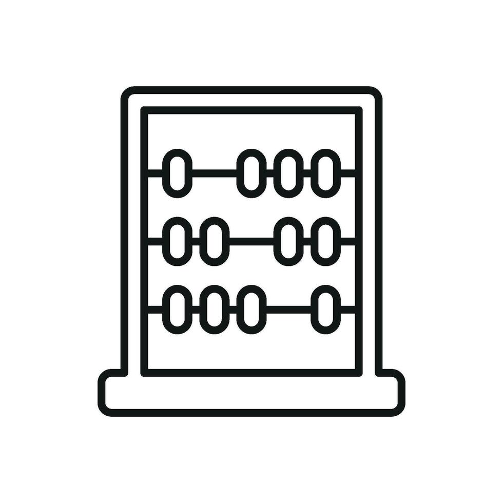 Counting device in line style creates a timeless and educational calculation icon. vector