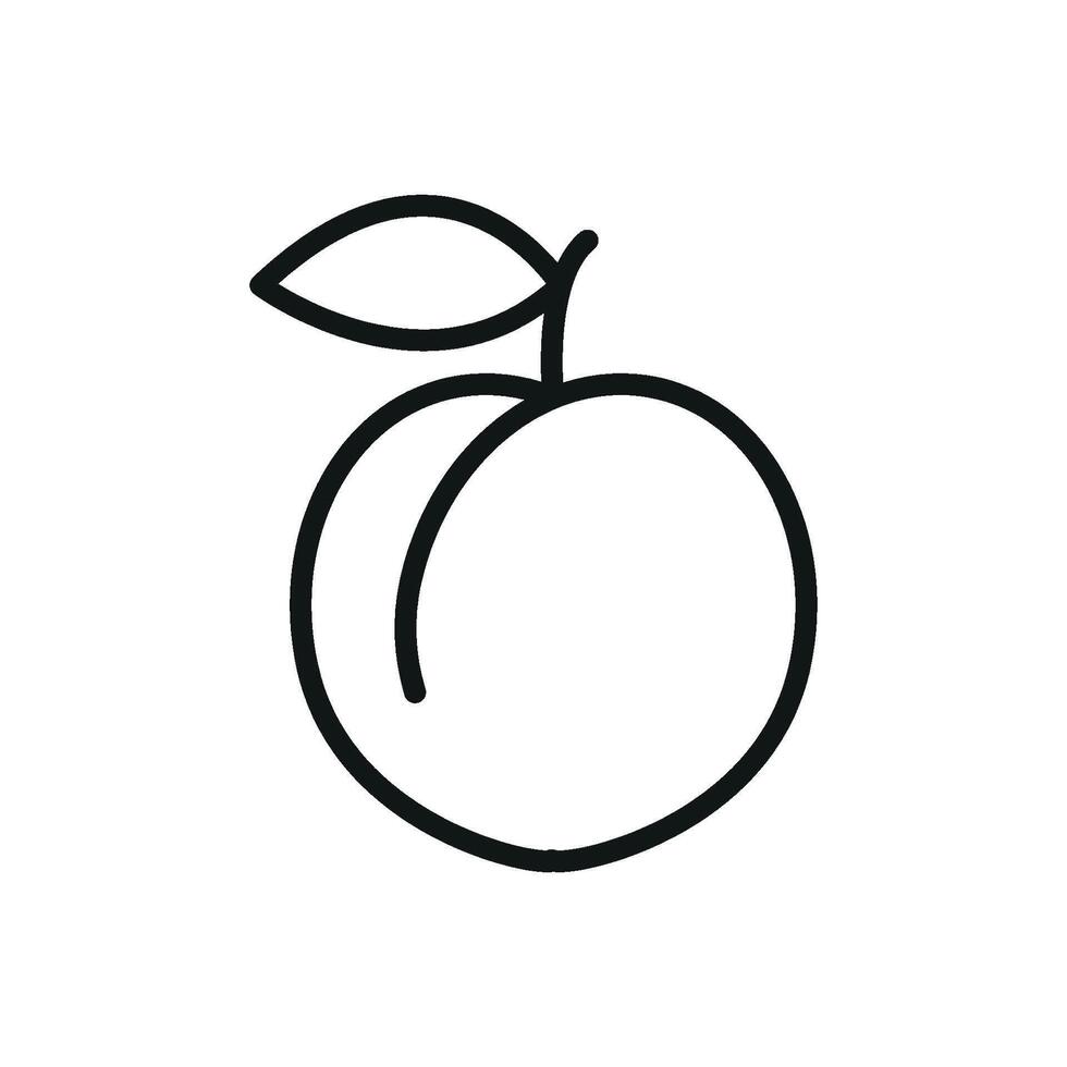 Fruit in outlined design with rounded body presents a smooth and cute fruit icon. vector