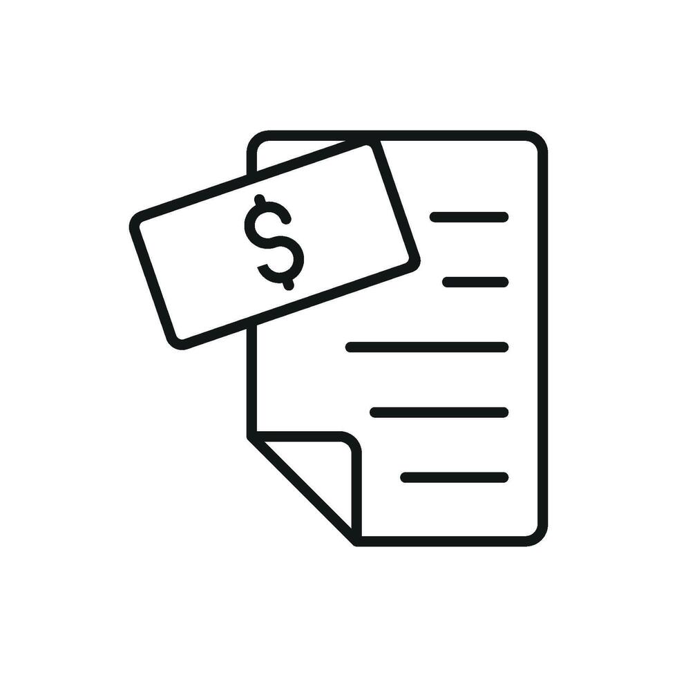 Bank statement with outlined layout creates a modern and clean online finance icon. vector