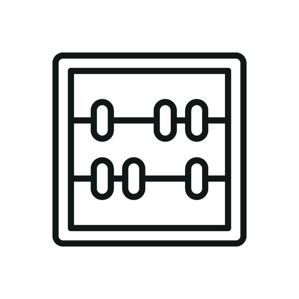Abacus with outlined frame and beads forms a classic and smart accountant tool icon. vector