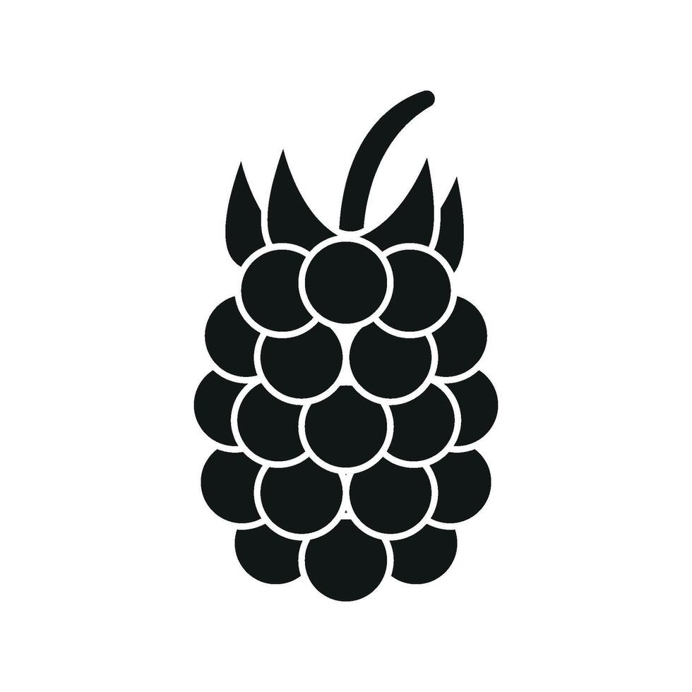 Raspberry in bold silhouette with leafy top delivers a strong and simple fruit icon. vector