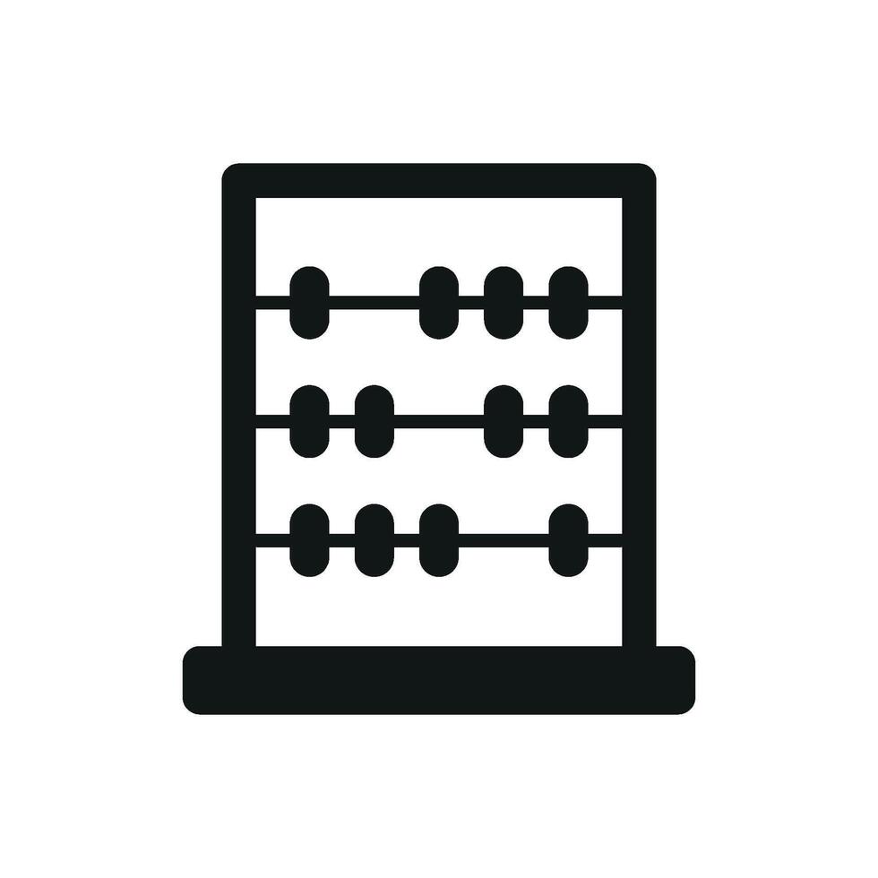 Counting tool in glyph style builds a strong and traditional bookkeeping icon. vector