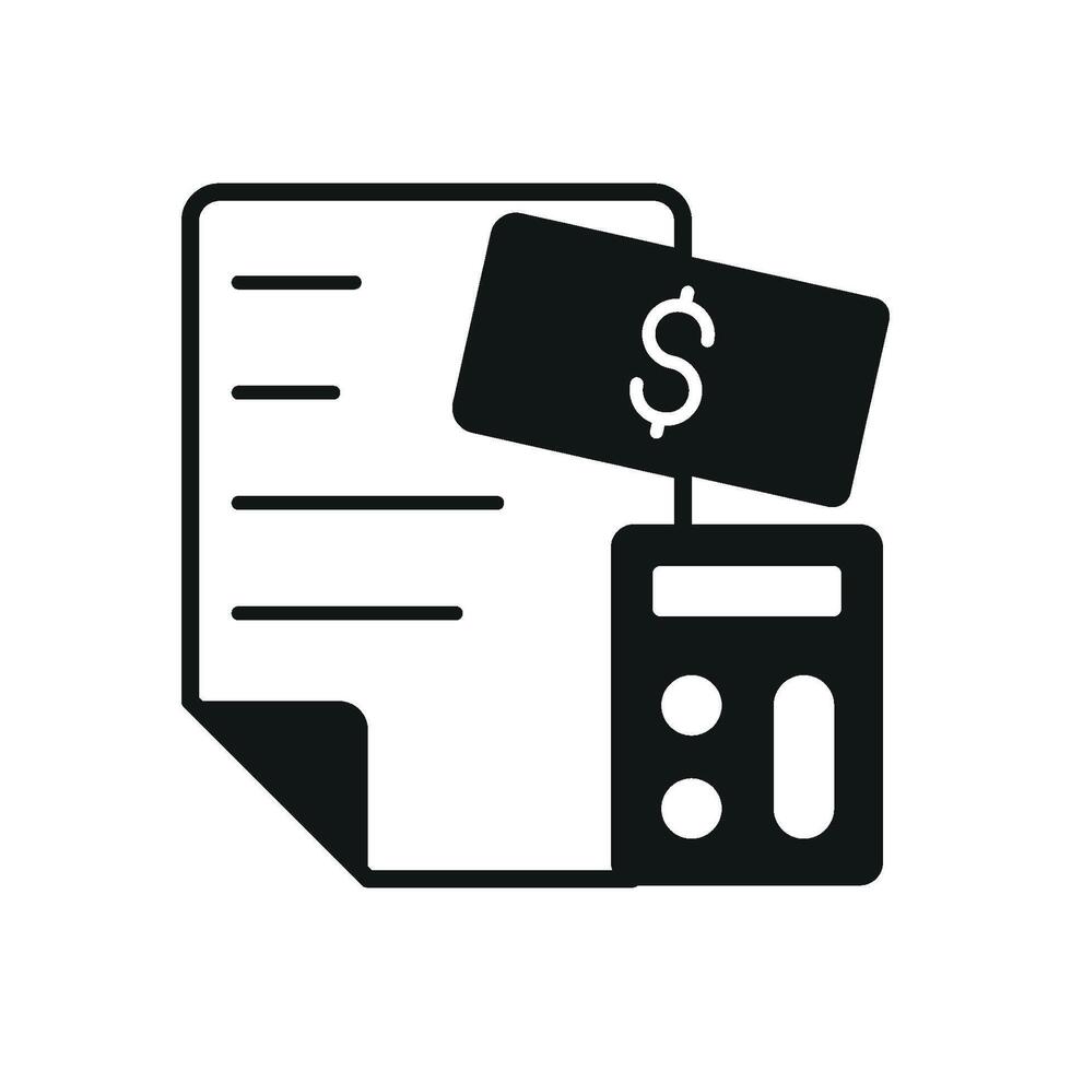 Ledger book in solid form presents a focused and simple money planning icon. vector