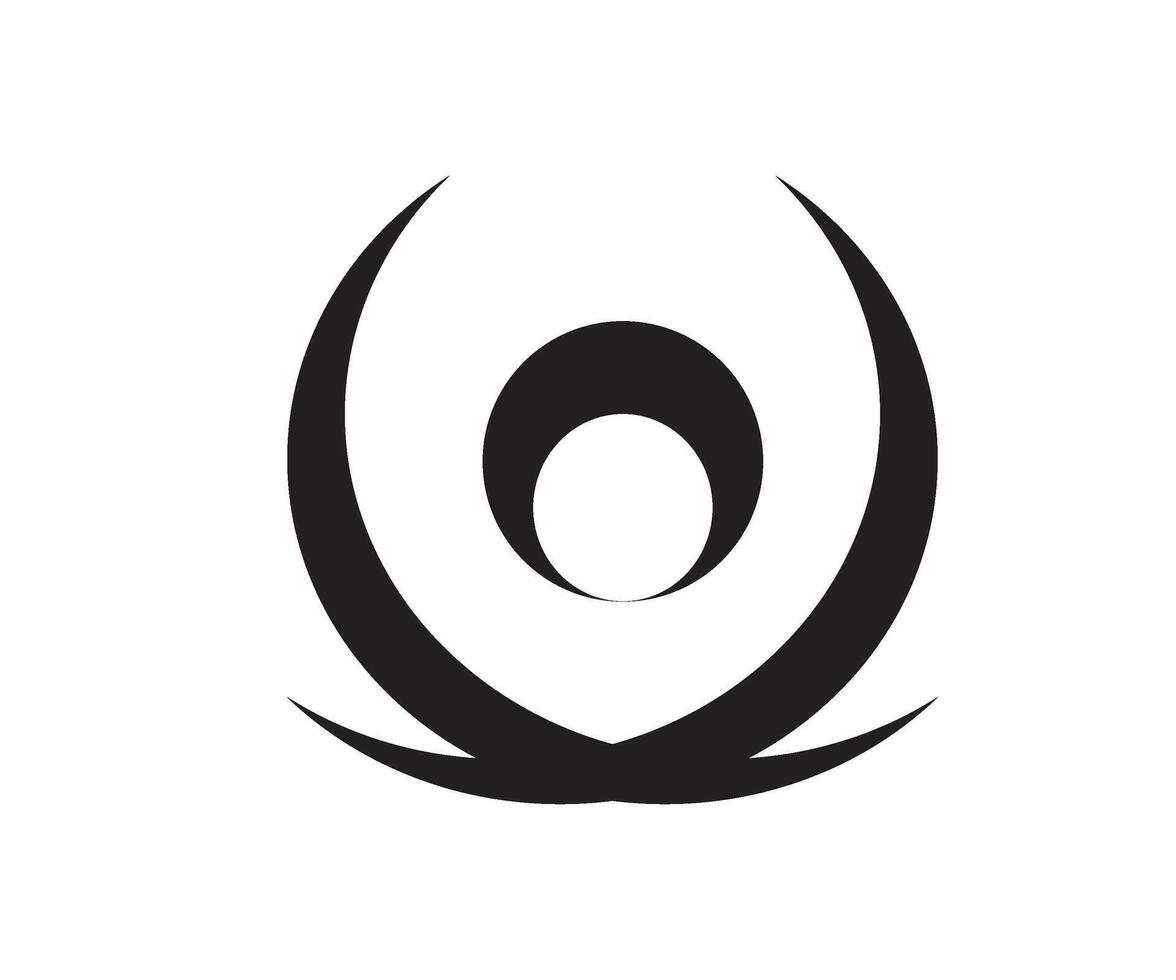 A black and white logo of a circle with a black and white design vector