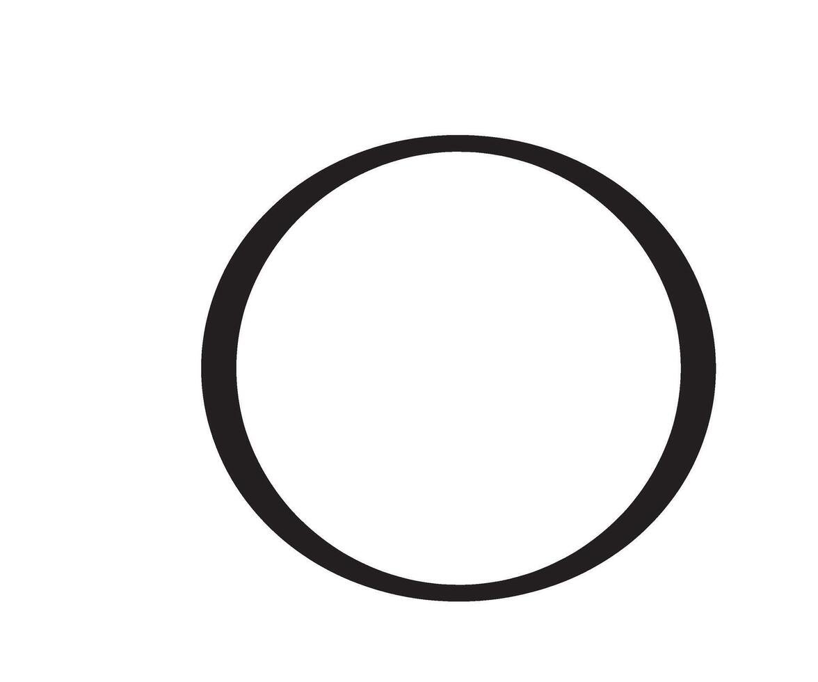 An oval shaped object is shown in black and white vector
