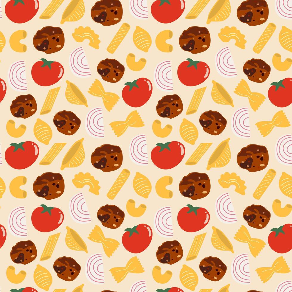 Colorful food pattern illustration vector