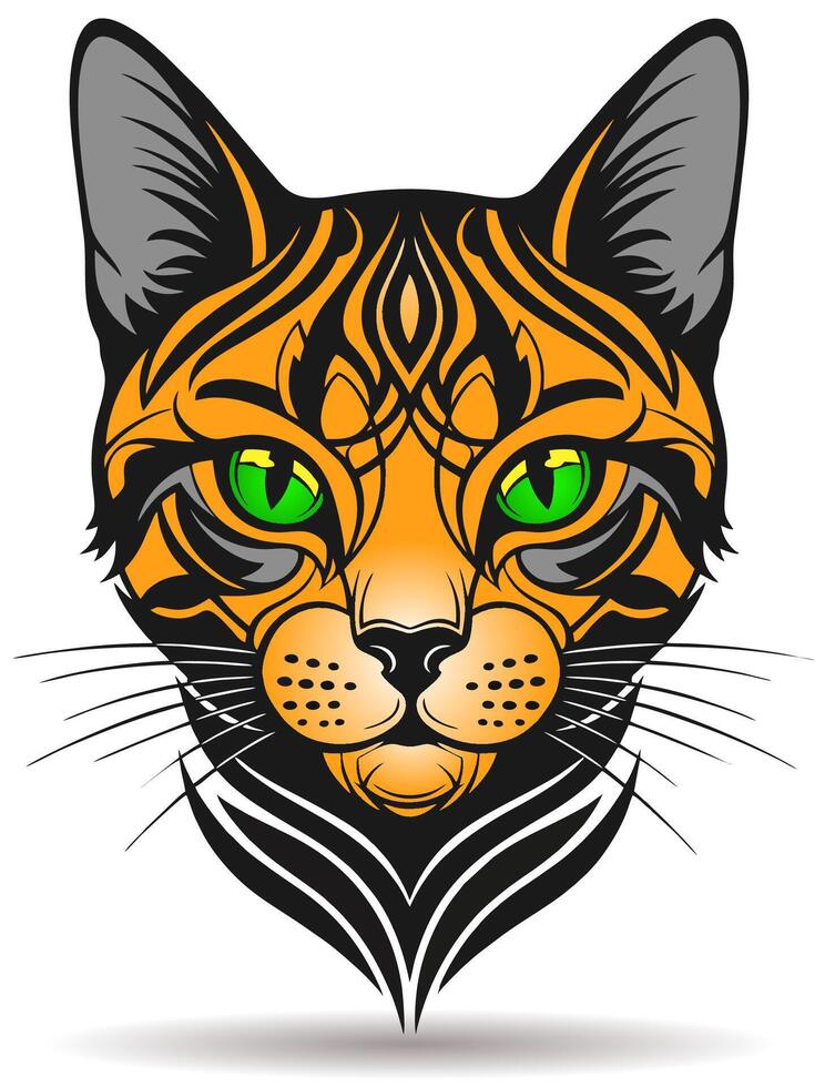 The burning spirit of the cat, the soul of the jungle vector