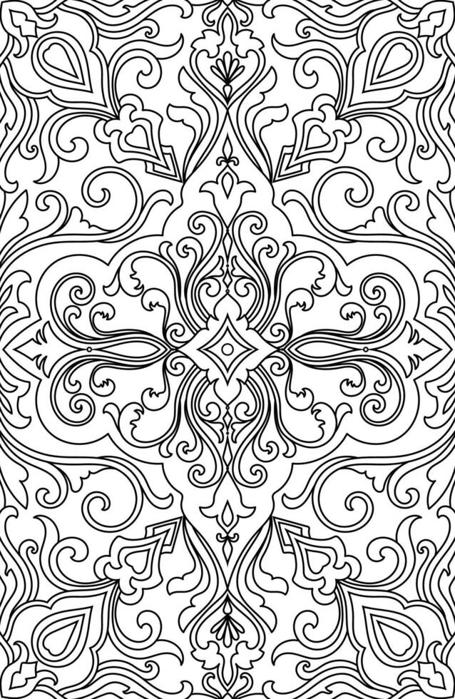 Carpet lines, ethnic tribal abstract seamless black pattern vector