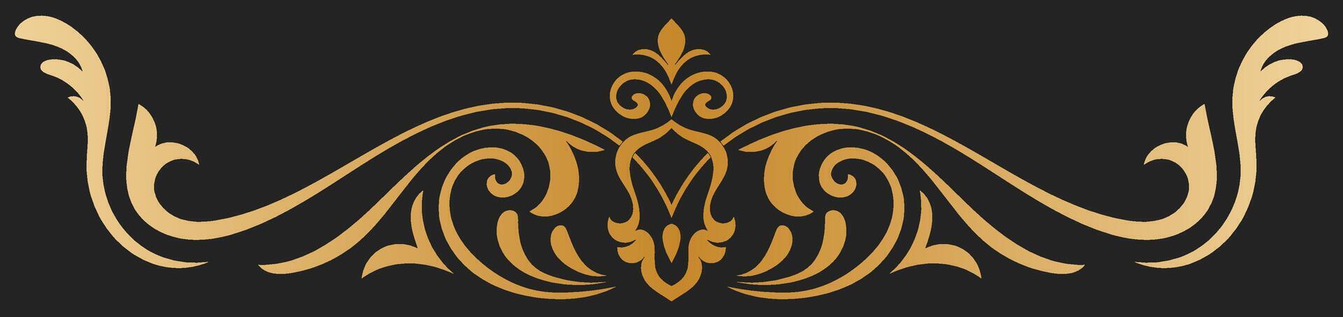 Golden Abstract Lines, Vintage Card Decorating Swirls vector