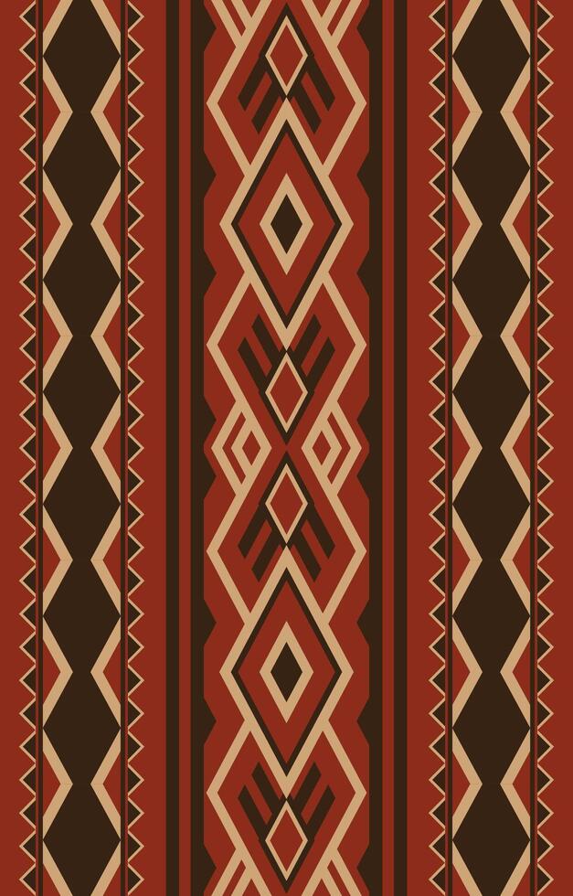 Tribal geometric patterns in earth tones, traditional ethnic textile design. vector