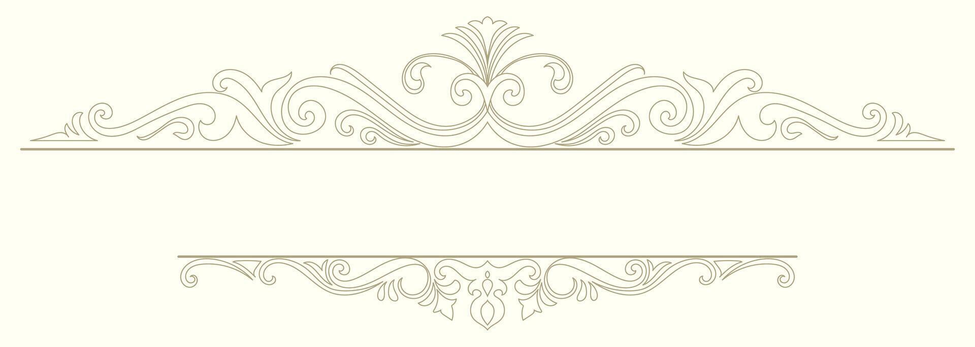 Light gold vintage Thai scroll pattern element for card decoration vector