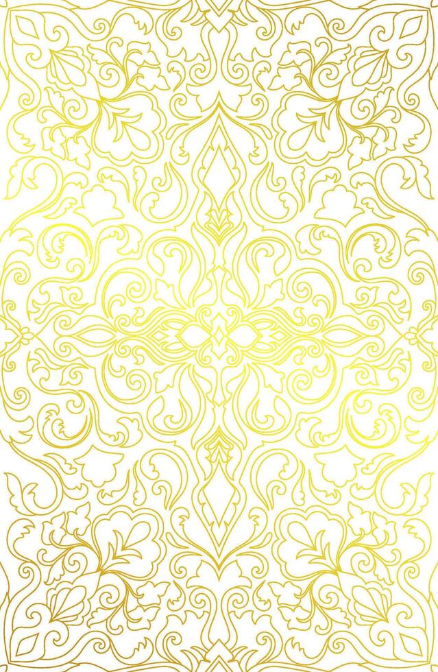 Carpet pattern, seamless gold pattern, ethnic tribes vector