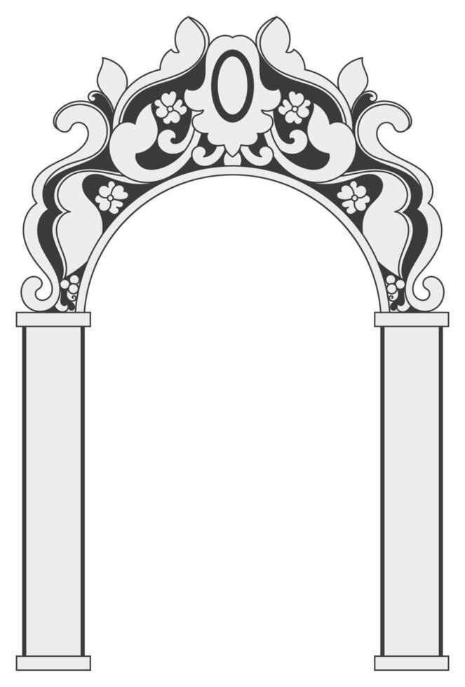 Traditional Thai arch decoration . Floral design. Vintage arch. vector