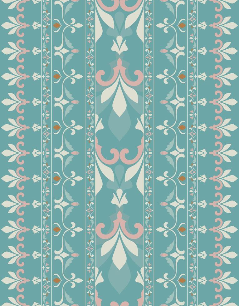 Pastel color seamless ethnic tribal fabric pattern, Thai pattern design vector
