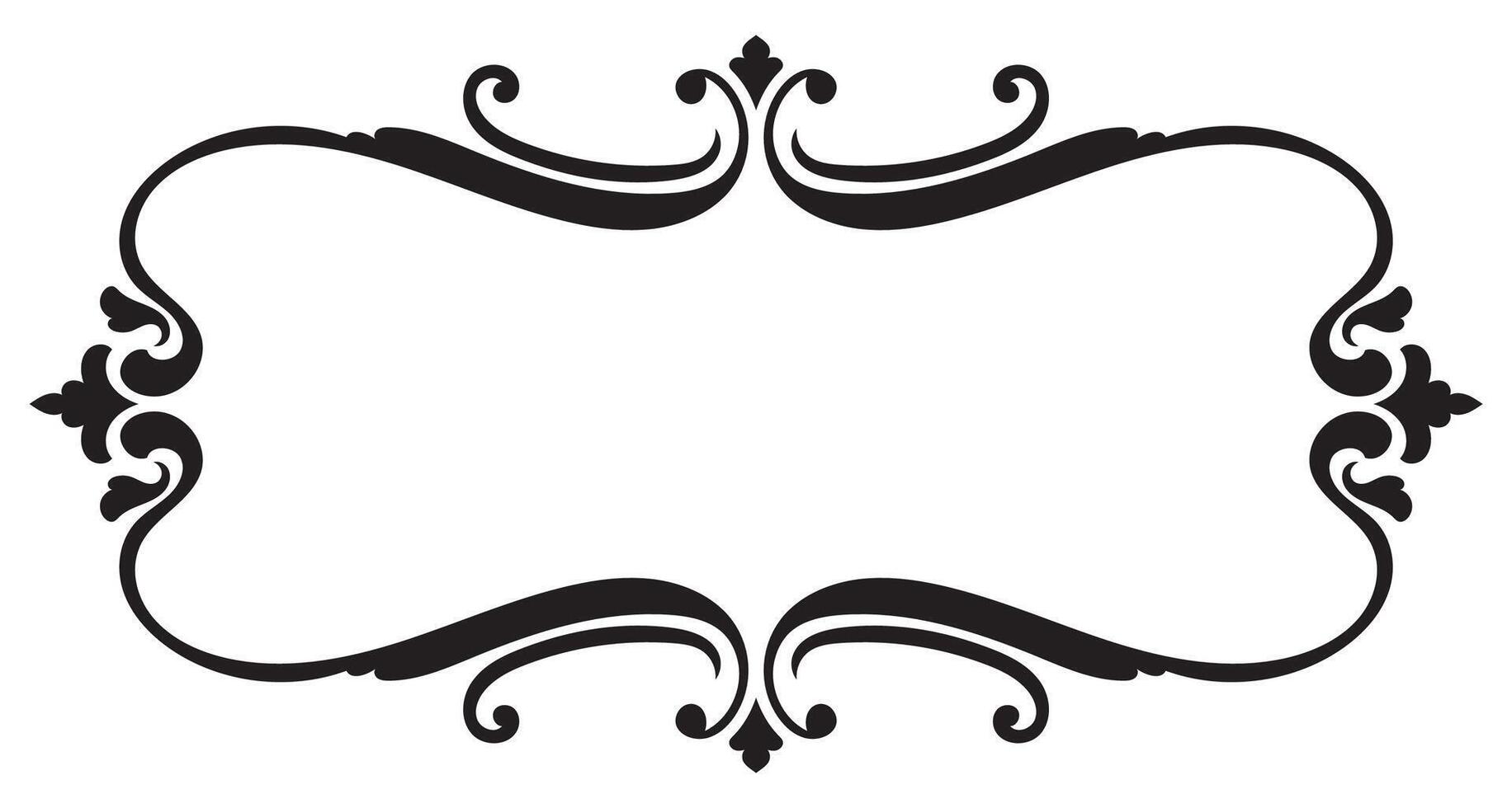 Black frame, vintage border, greeting card frame vector