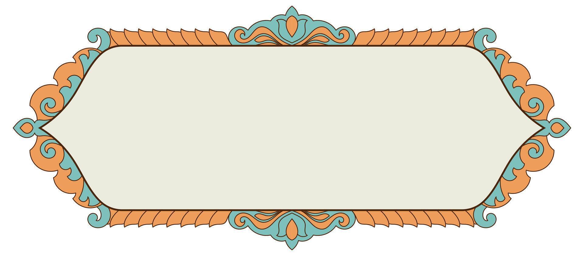 Thai Lanna pattern frame, vintage message box vector